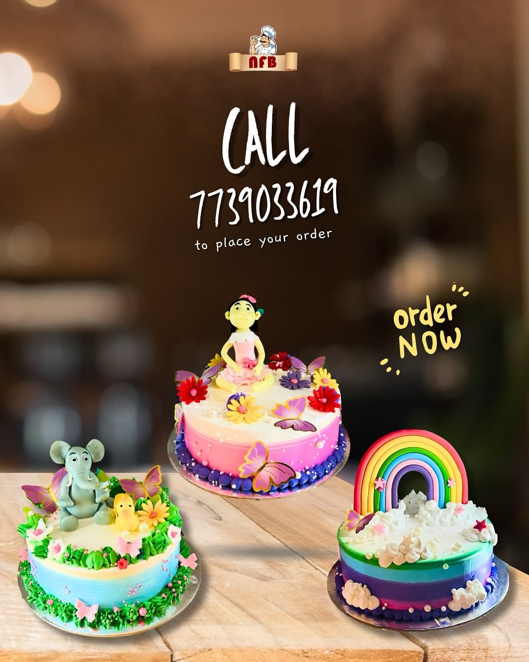 Custom Tiered Cake — design example 1